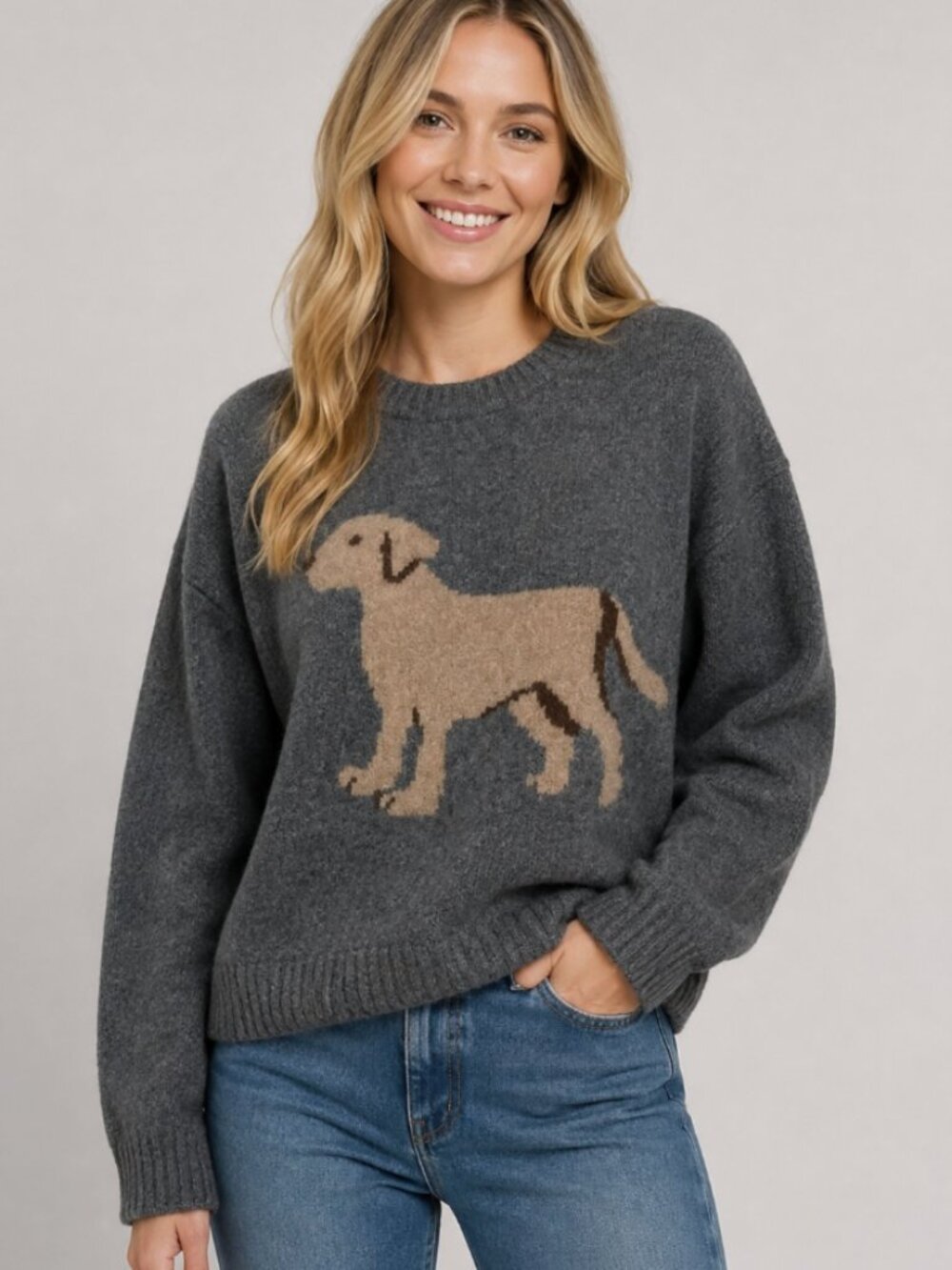 Dreamers Soft Golden Retriever Dog Sweater Monogram Fun Pullover New
